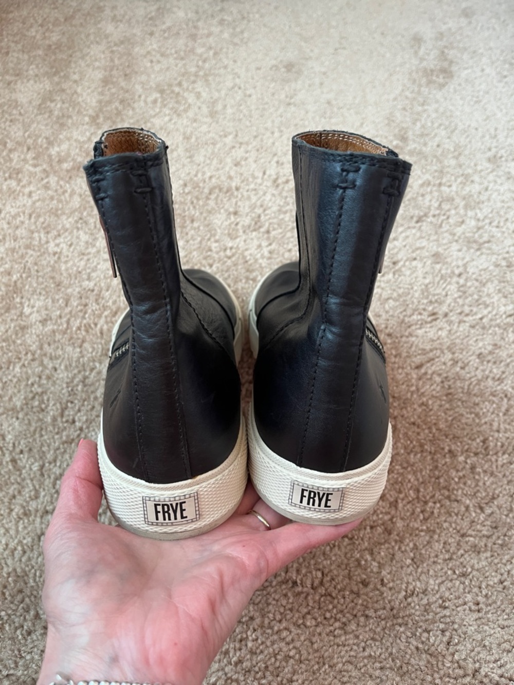 Frye Gia Lug Zip Leather Booties - Picture 4 of 9